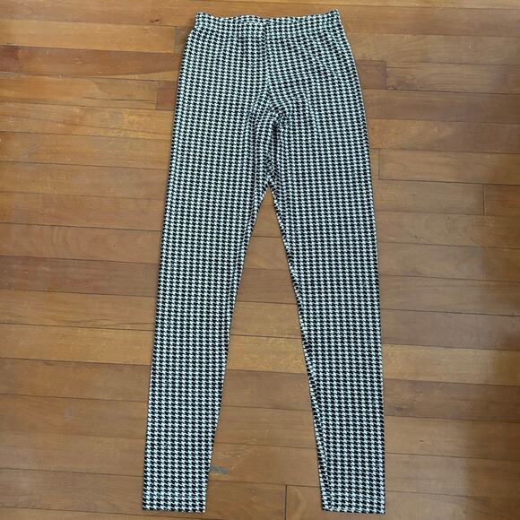 NEW Bryn Walker Size XXS Houndstooth Printed Leggings Black White USA Made - Picture 1 of 7